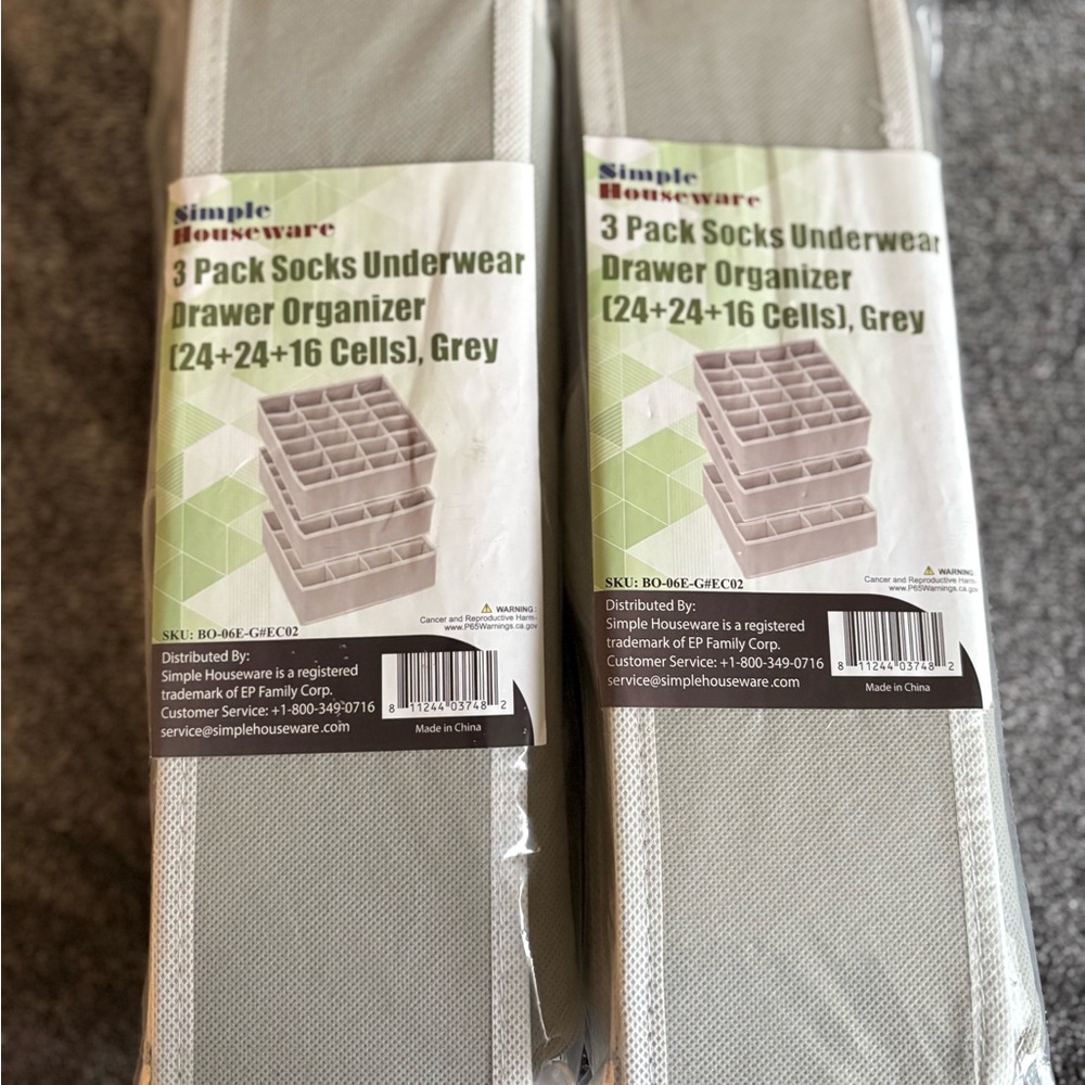 Gray Socks and Underwear Organizer